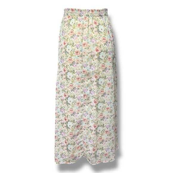 Vintage Casual Corner Midi Skirt Floral Pastel Button Front Lined Cottage Sz 10 - Picture 6 of 6